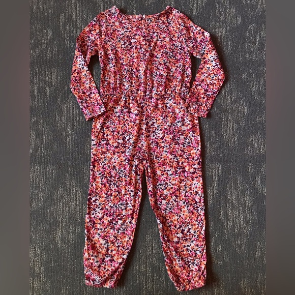 EUC, Old Navy Toddler Girl Floral cotton jumpsuit size 4T - Picture 10 of 13
